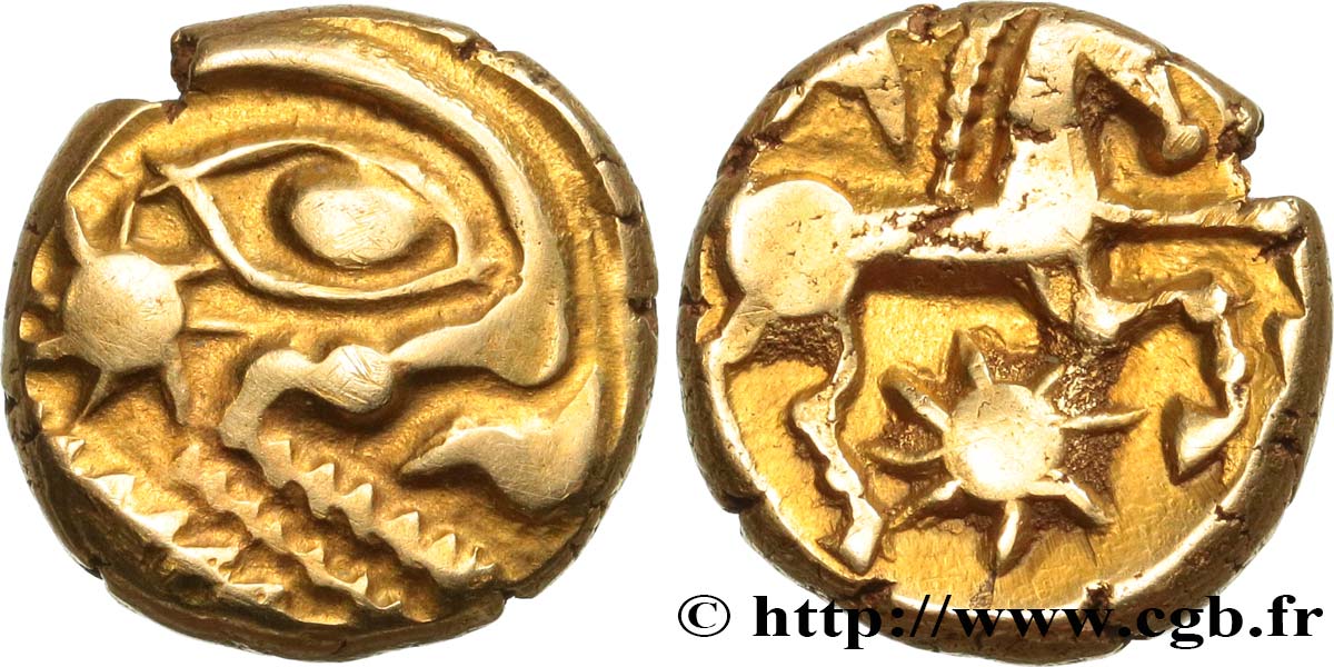 GALLIA - BELGICA - BELLOVACI (Regione di Beauvais) Statère d or à l astre, cheval à droite q.SPL