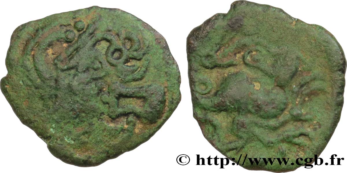 BELLOVAQUES (Région de Beauvais) Bronze au coq, “type d’Hallencourt” TB+