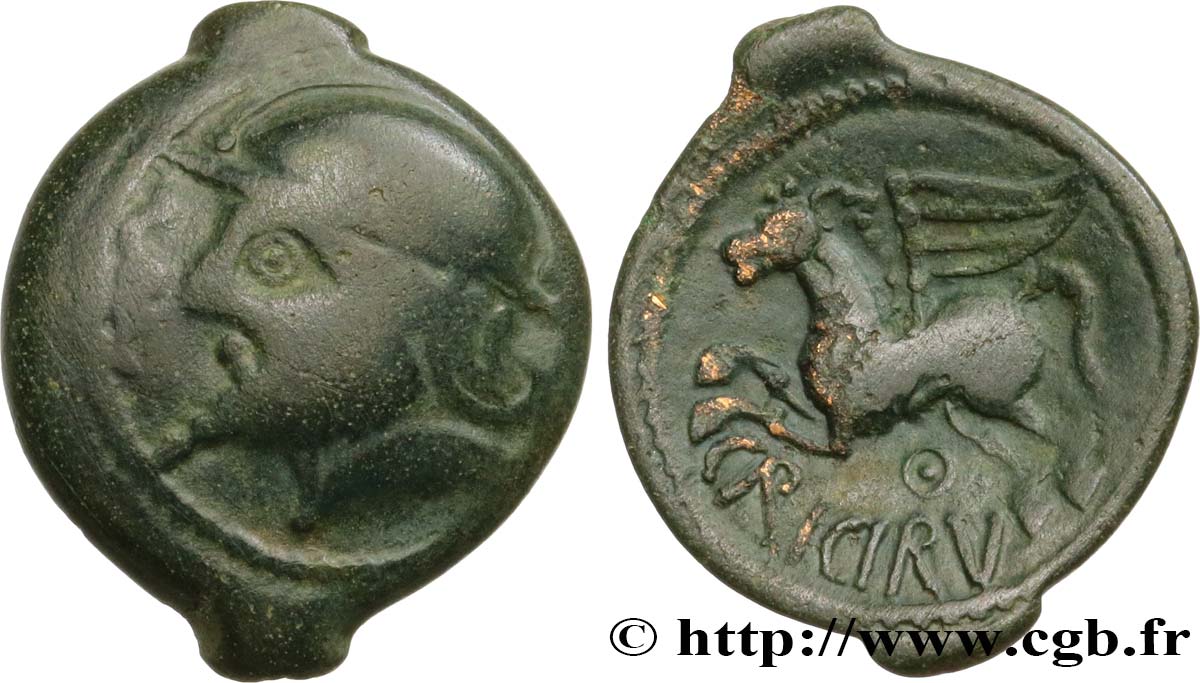 GALLIEN - BELGICA - SUESSIONES (Region die Soissons) Bronze CRICIRV, barbu fVZ