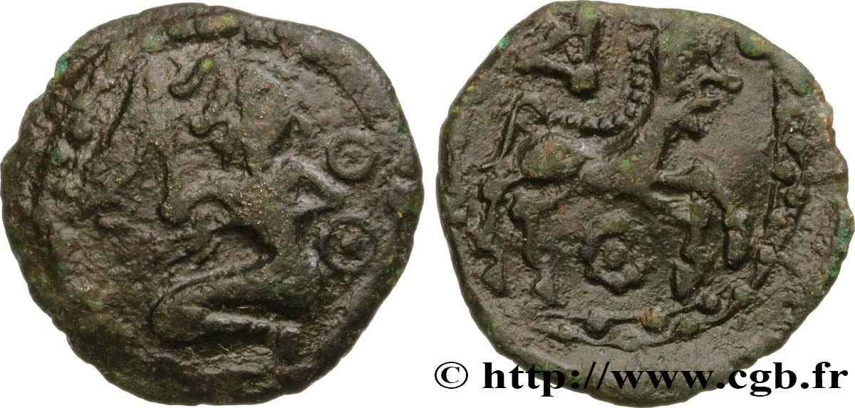 GALLIA - BELGICA - BELLOVACI (Región de Beauvais) Bronze à l’archer agenouillé et au petit cheval BC+/MBC