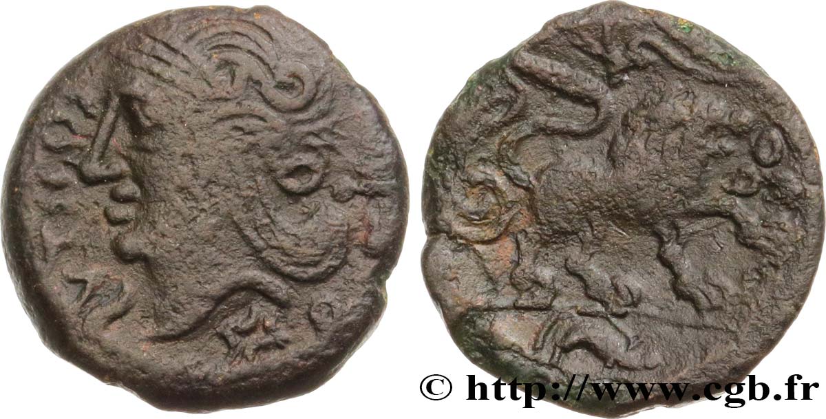 VÉLIOCASSES (Région du Vexin normand) Bronze SVTICOS, classe II au lion TTB