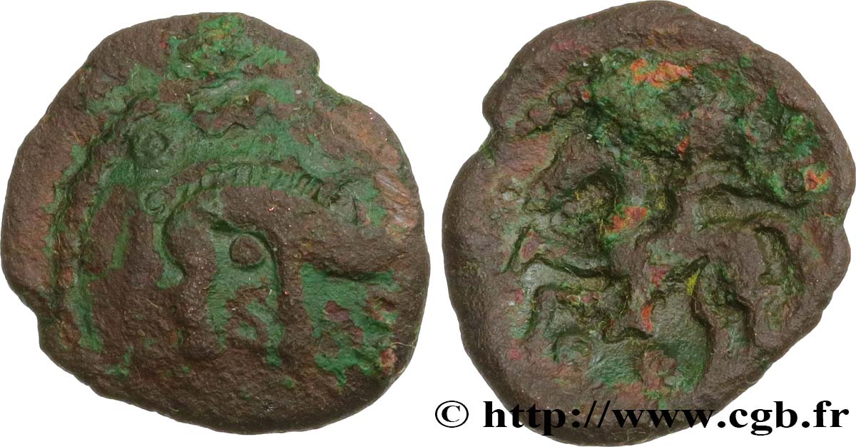 AMBIANI (Area of Amiens) Bronze VACIICO, au sanglier et au cavalier XF