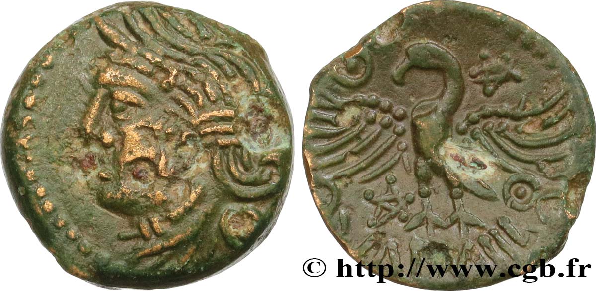 GALLIA - BITURIGES CUBI (Regione di Bourges) Bronze VANDIINOS à l’aigle BB
