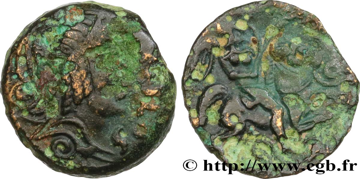 GALLIA - CARNUTES (Beauce area) Bronze PIXTILOS classe VII au cavalier VF