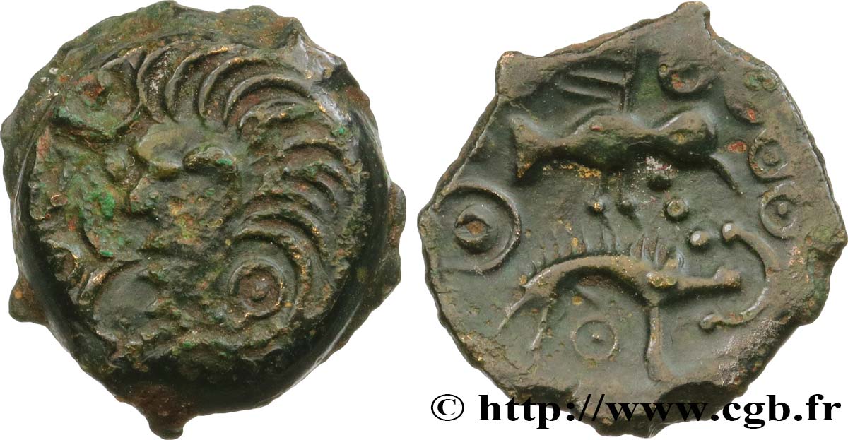 GALLIA BELGICA - MELDI (Regione di Meaux) Bronze à l’aigle et au sanglier, classe II q.SPL
