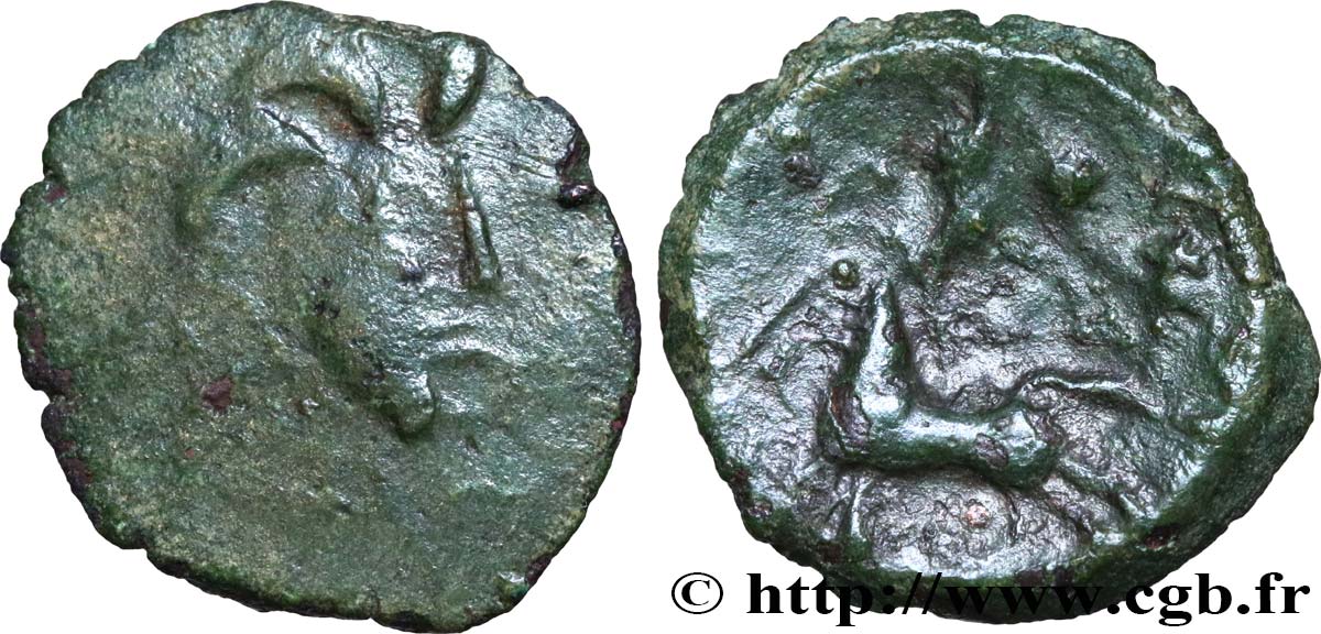 GALLIA BELGICA - REMI (Area of Reims) Bronze au cheval et aux annelets VF/XF