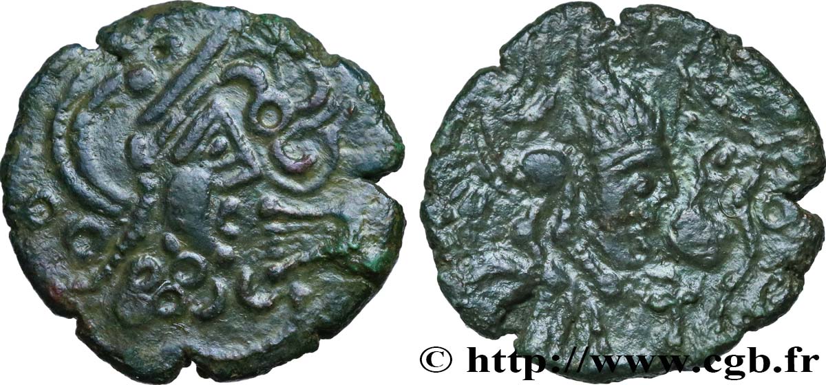 GALLIA BELGICA - BELLOVACI (Area of Beauvais) Bronze au coq, “type d’Hallencourt” AU/AU