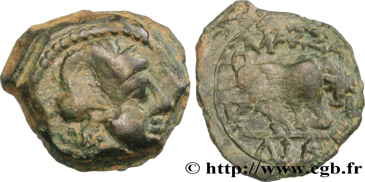MASSALIEN - MARSEILLES Bronze au taureau (hémiobole ?) SS