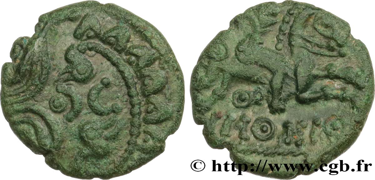 GALLIA BELGICA - AMBIANI (Región de Amiens) Bronze IMONIO au cavalier et aux volutes EBC