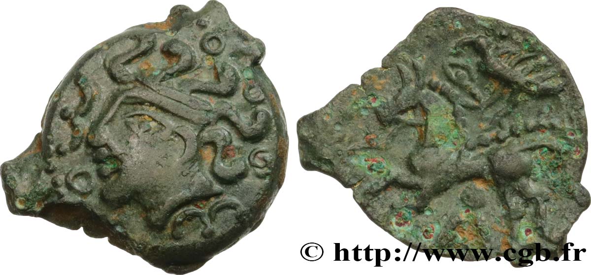 GALLIEN - AULERCI EBUROVICES (Region die Évreux) Bronze au cheval et à l’oiseau VZ/fVZ