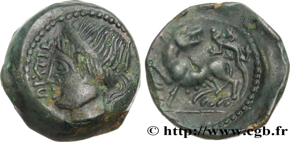 GALLIA - CARNUTES (Regione della Beauce) Bronze PIXTILOS classe II à la louve et au lézard q.SPL