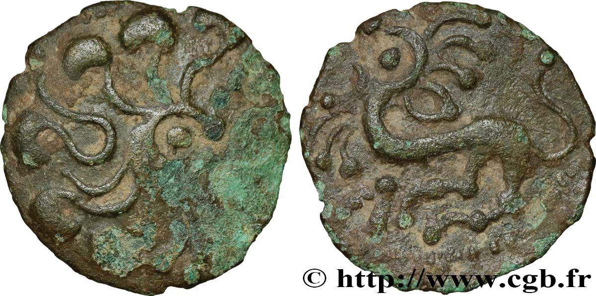 GALLIEN - BELGICA - BELLOVACI (Region die Beauvais) Bronze au lion SS