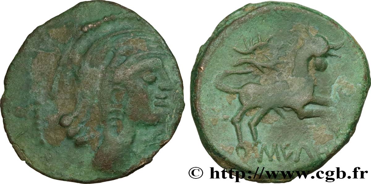 GALLIA - NEDENES (oppido de Montlaures) Unité ou bronze au taureau, imitation de NERONKEN MBC