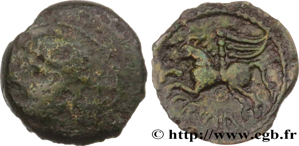 GALLIA BELGICA - SUESSIONES (Región de Soissons) Bronze CRICIRV, revers à l’annelet BC/MBC