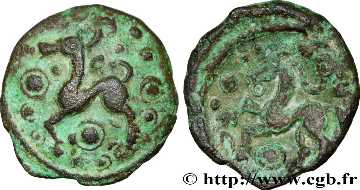 AMBIANI (Area of Amiens) Bronze au cheval, “type des dépôts d’Amiens” AU/XF