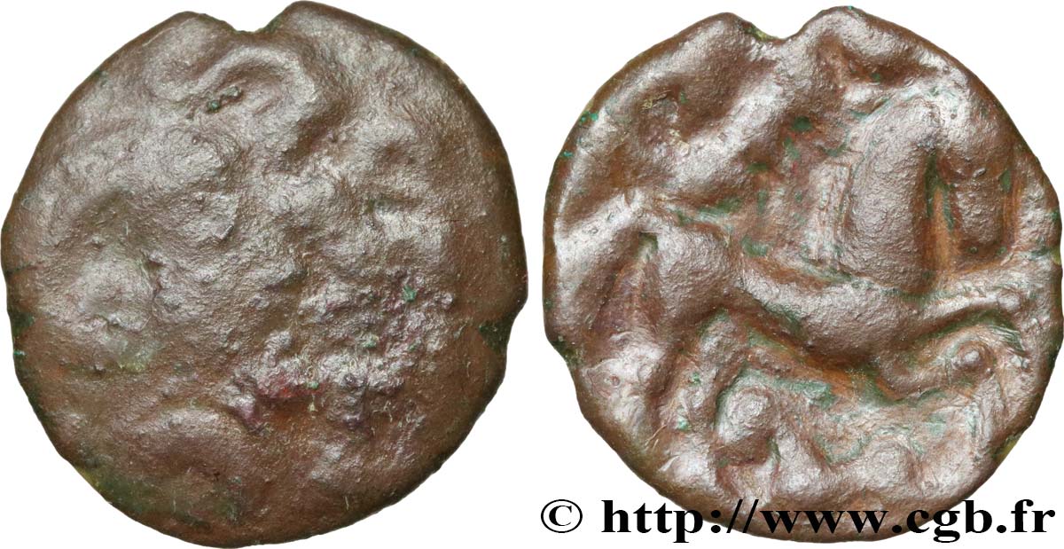 GALLIA BELGICA - BELLOVACI, Inciertas Bronze imitant les drachmes carnutes LT. 6017 BC/BC+