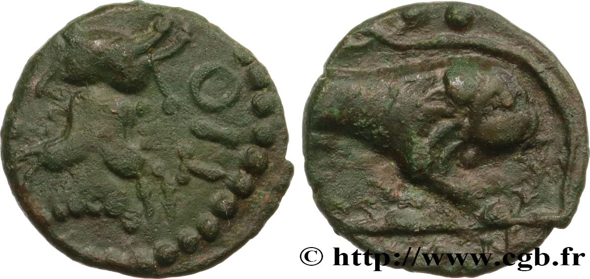 GALLIA BELGICA - ATREBATES (Regione di Arras) Bronze CAITIO/AMANDI q.SPL