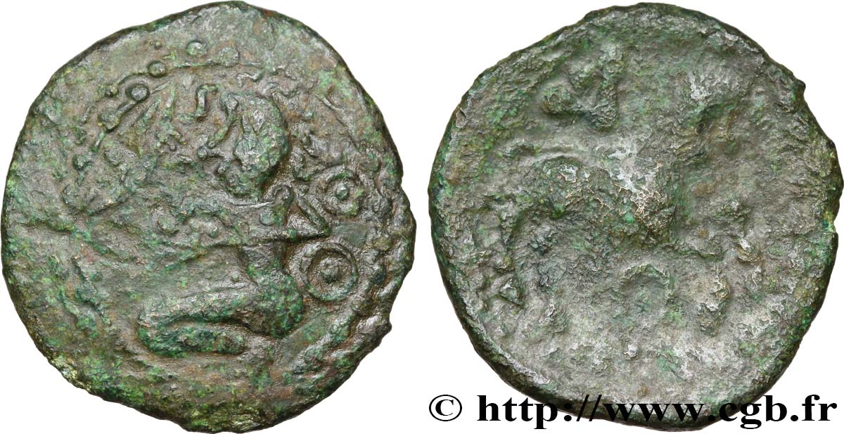 GALLIA - BELGICA - BELLOVACI (Región de Beauvais) Bronze à l’archer agenouillé et au petit cheval BC+/BC