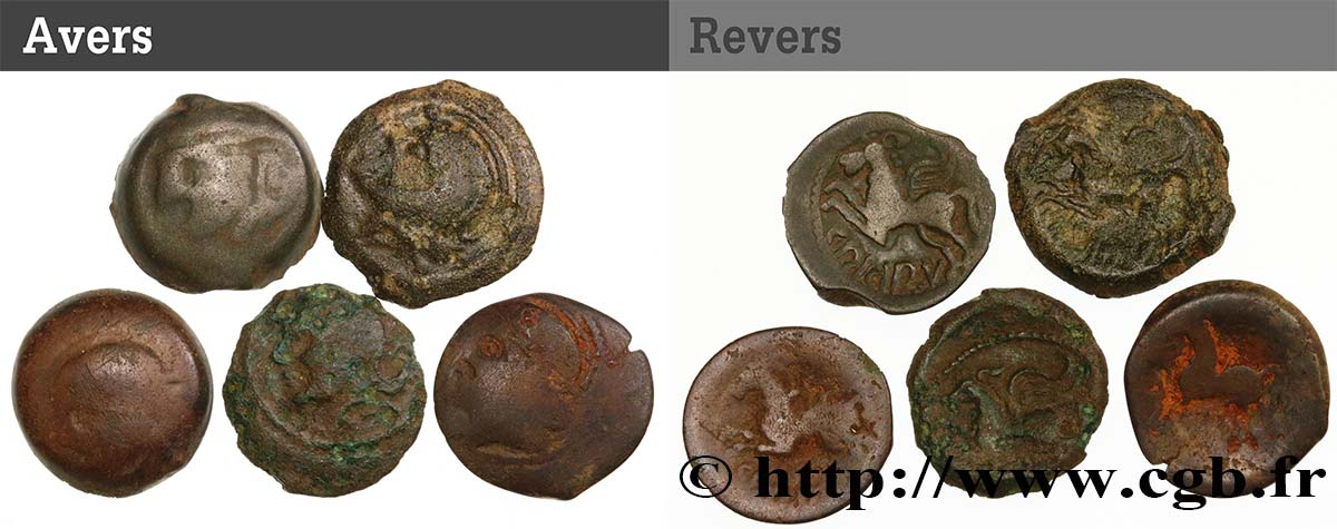GALLIA BELGICA - SUESSIONES (Región de Soissons) Lot de 5 bronzes CRICIRV lote