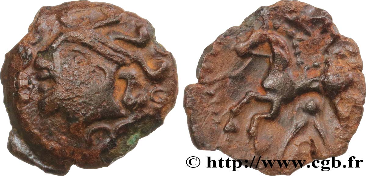 GALLIA - AULERCI EBUROVICES (Regione d Evreux) Bronze au cheval et à l’oiseau q.SPL
