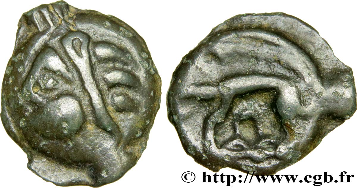 LEUQUES (Région de Toul) Potin à la tête d’indien, classe Ic TTB+