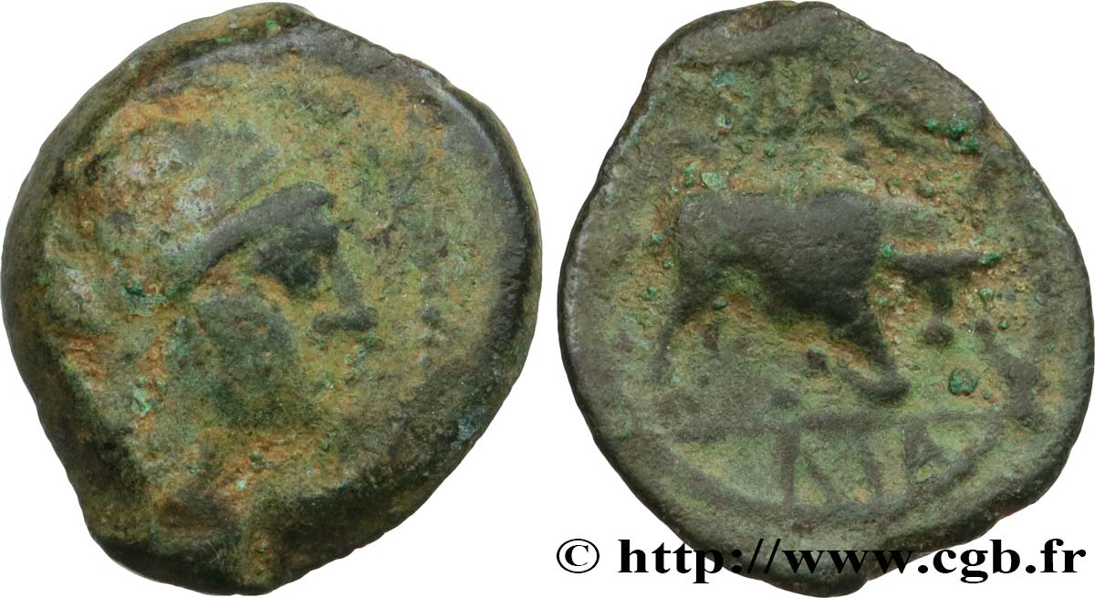 MASSALIA - MARSEILLE Bronze au taureau (hémiobole ?) TTB