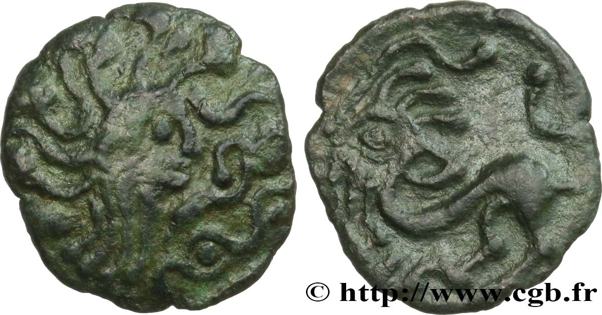 GALLIEN - BELGICA - BELLOVACI (Region die Beauvais) Bronze au lion fVZ