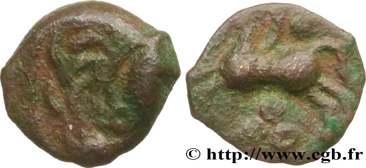 GALLIA BELGICA - REMI (Area of Reims) Bronze au cheval et aux annelets XF
