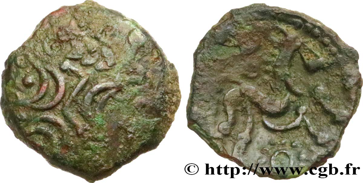 GALLIA - AULERCI EBUROVICES (Regione d Evreux) Bronze au cheval, dérivé de types belges BB