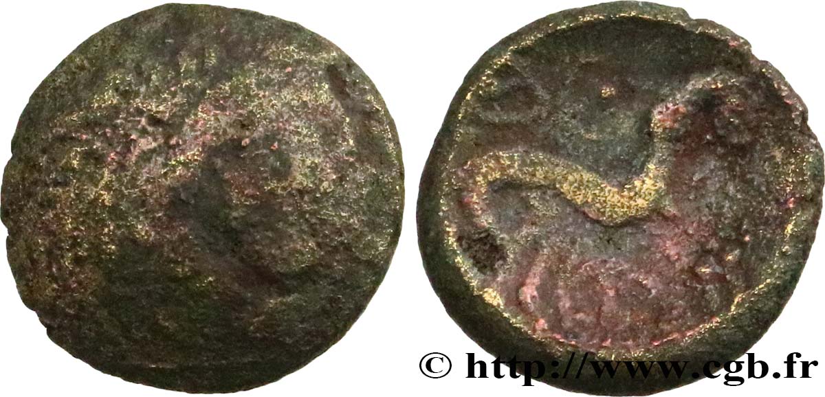 ÆDUI / ARVERNI, UNSPECIFIED Quart de statère de laiton, type de Siaugues-Saint-Romain BC/MBC