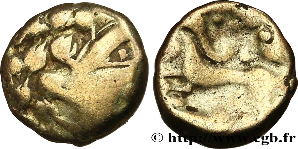 GALLIA - CARNUTES (Región de la Beauce) Quart de statère d’or pâle, DT. 2351 BC+/BC