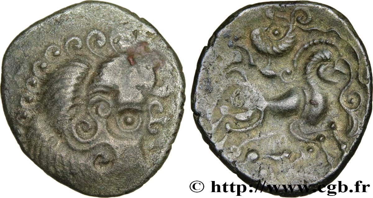 CORIOSOLITES (Région de Corseul, Cotes d Armor) Statère de billon, classe III au nez en epsilon TTB+