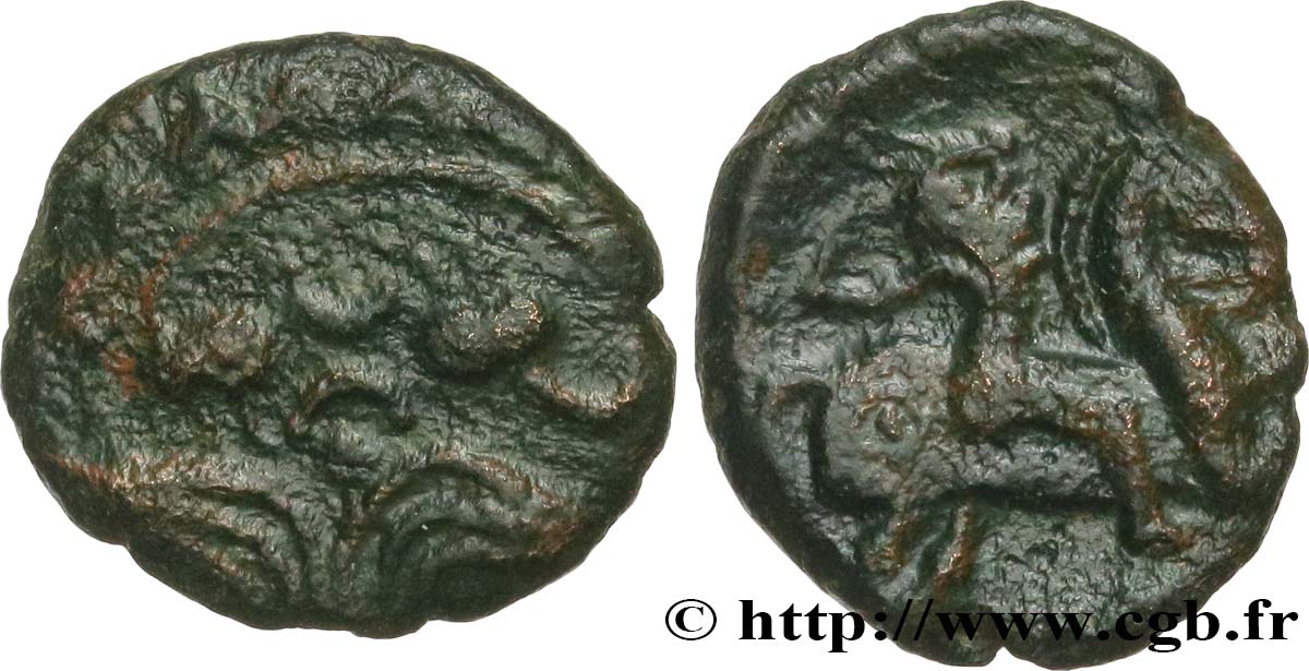 GALLIEN - BELGICA - AMBIANI (Region die Amiens) Bronze IMONIO au cavalier et aux volutes SS