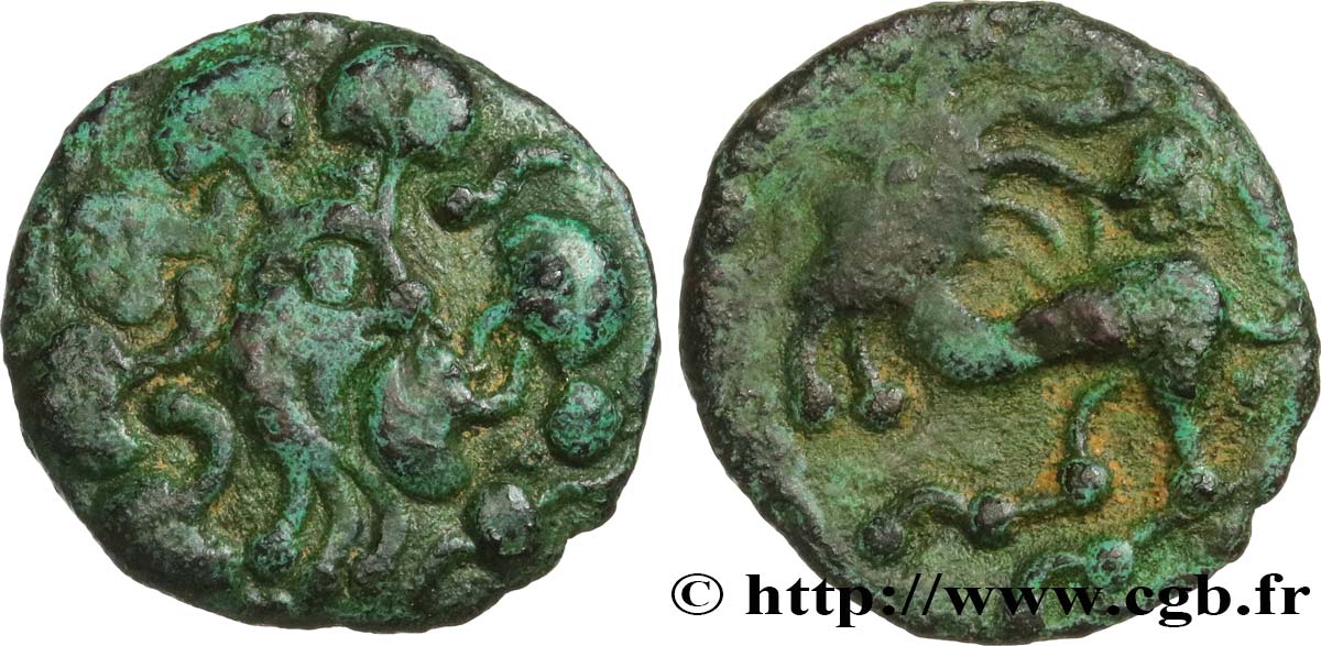 GALLIEN - BELGICA - BELLOVACI (Region die Beauvais) Bronze au lion fVZ/SS
