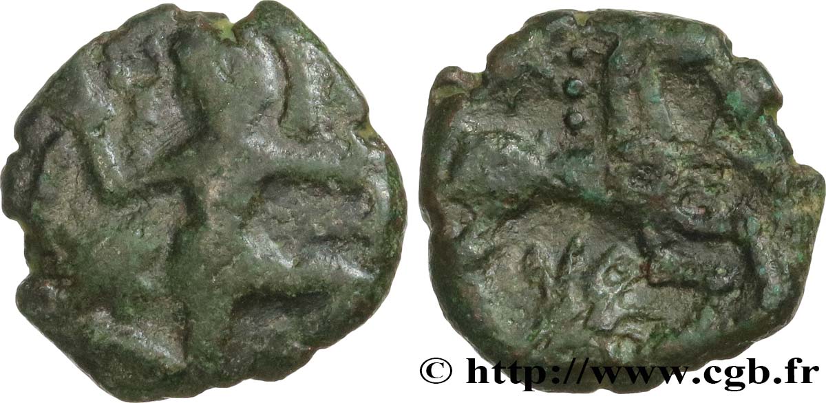 GALLIA BELGICA - BELLOVACI (Area of Beauvais) Bronze au personnage courant XF
