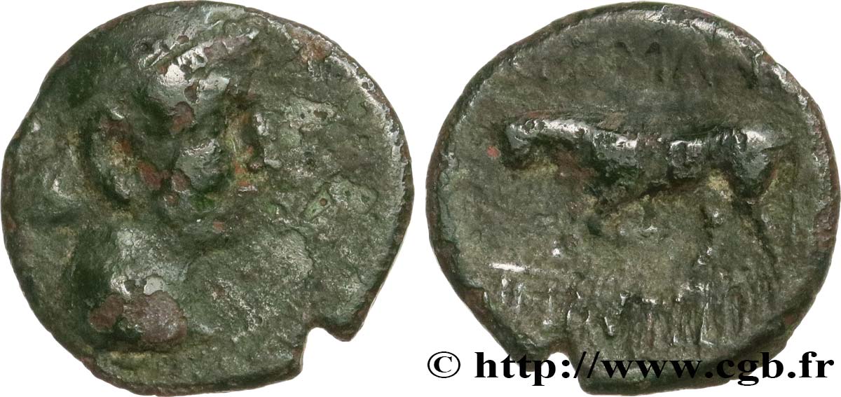 GALLIA BELGICA - REMI (Regione di Reims) Bronze GERMANVS INDVTILLI au taureau (Quadrans) q.BB