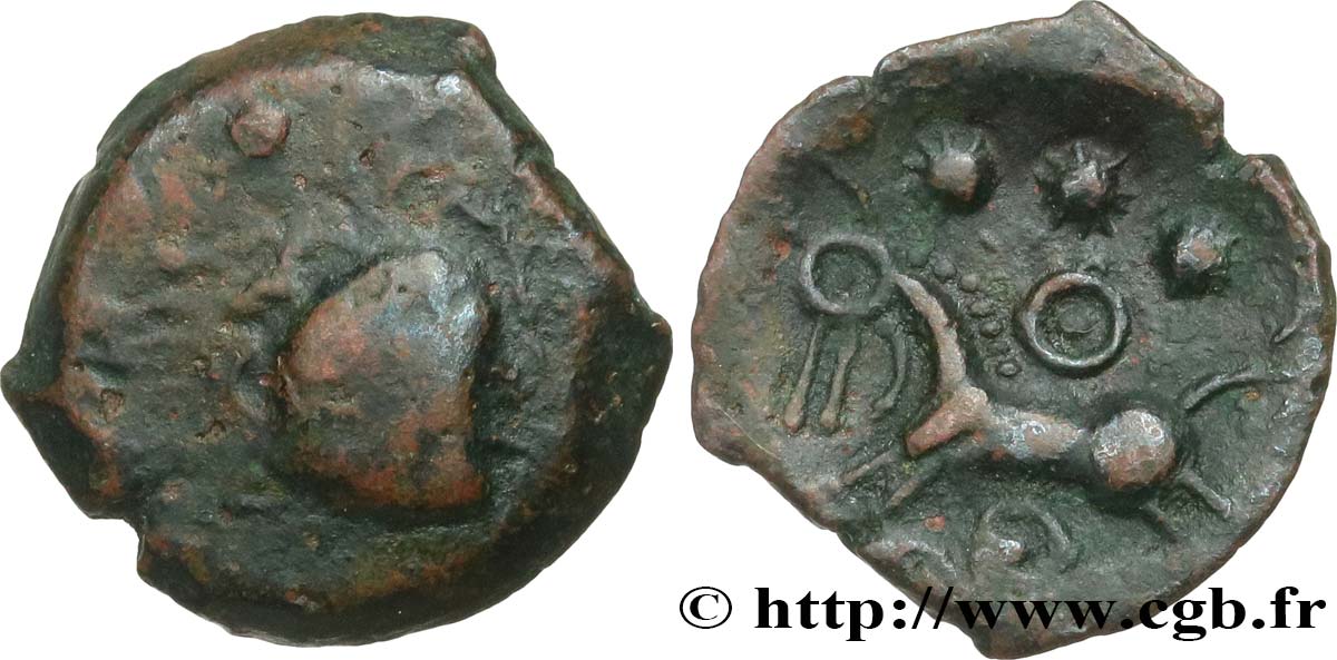 GALLIA BELGICA - REMI (Area of Reims) Bronze au cheval et aux annelets VF/AU