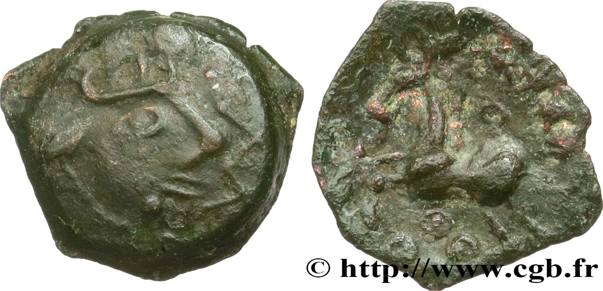 GALLIA BELGICA - REMI (Area of Reims) Bronze au cheval et aux annelets XF/AU