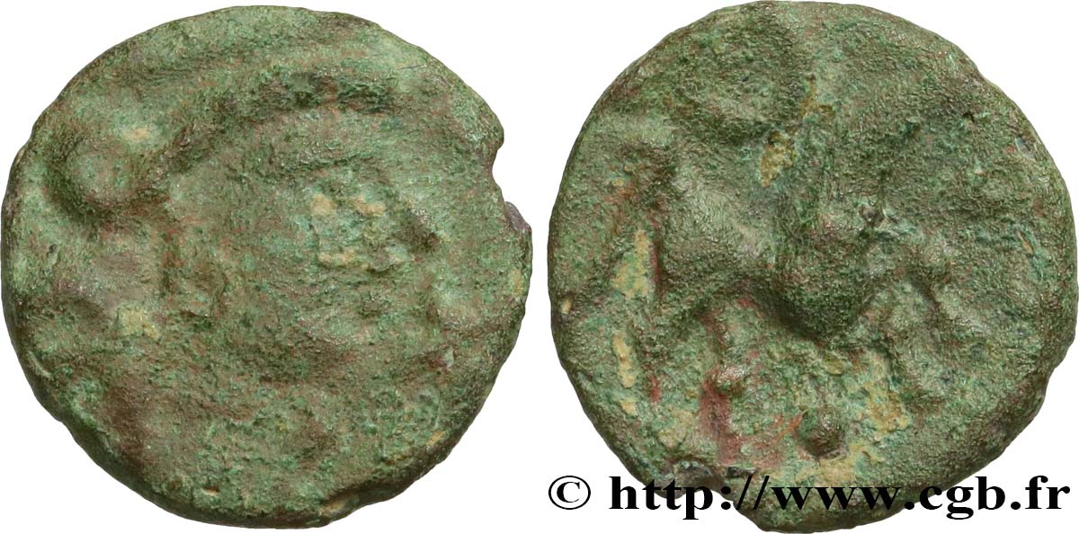 GALLIA BELGICA - AMBIANI (Area of Amiens) Bronze au cheval, BN 8432 VF