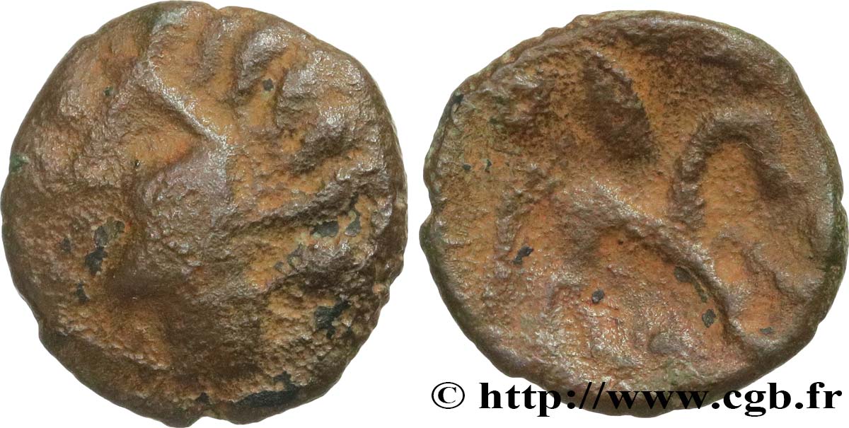 GALLIA BELGICA - AMBIANI (Regione di Amiens) Bronze au cheval q.BB