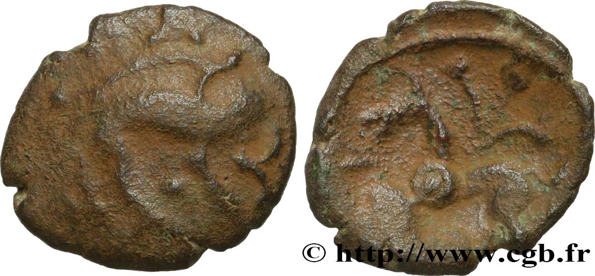 AMBIENS (Région d Amiens) Bronze au sanglier et au cheval, “type des dépôts d’Amiens” TB+