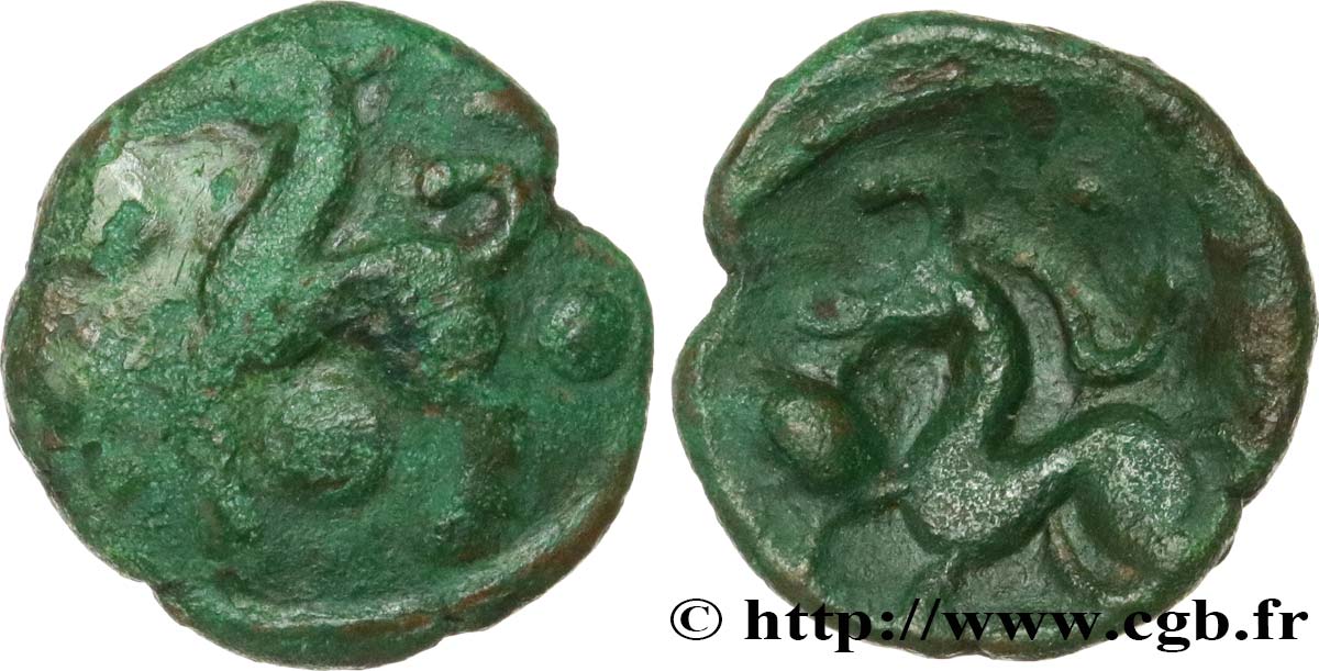 GALLIA BELGICA - AMBIANI (Regione di Amiens) Bronze au cheval, “type des dépôts d’Amiens” q.BB/BB