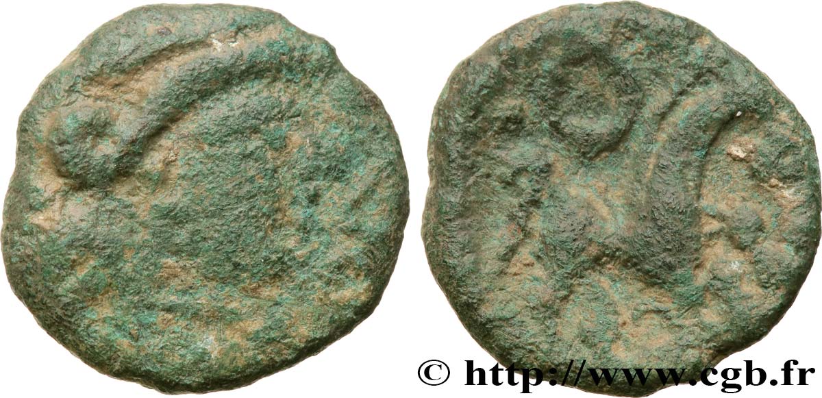 GALLIA BELGICA - AMBIANI (Región de Amiens) Bronze au cheval, BN 8432 BC+