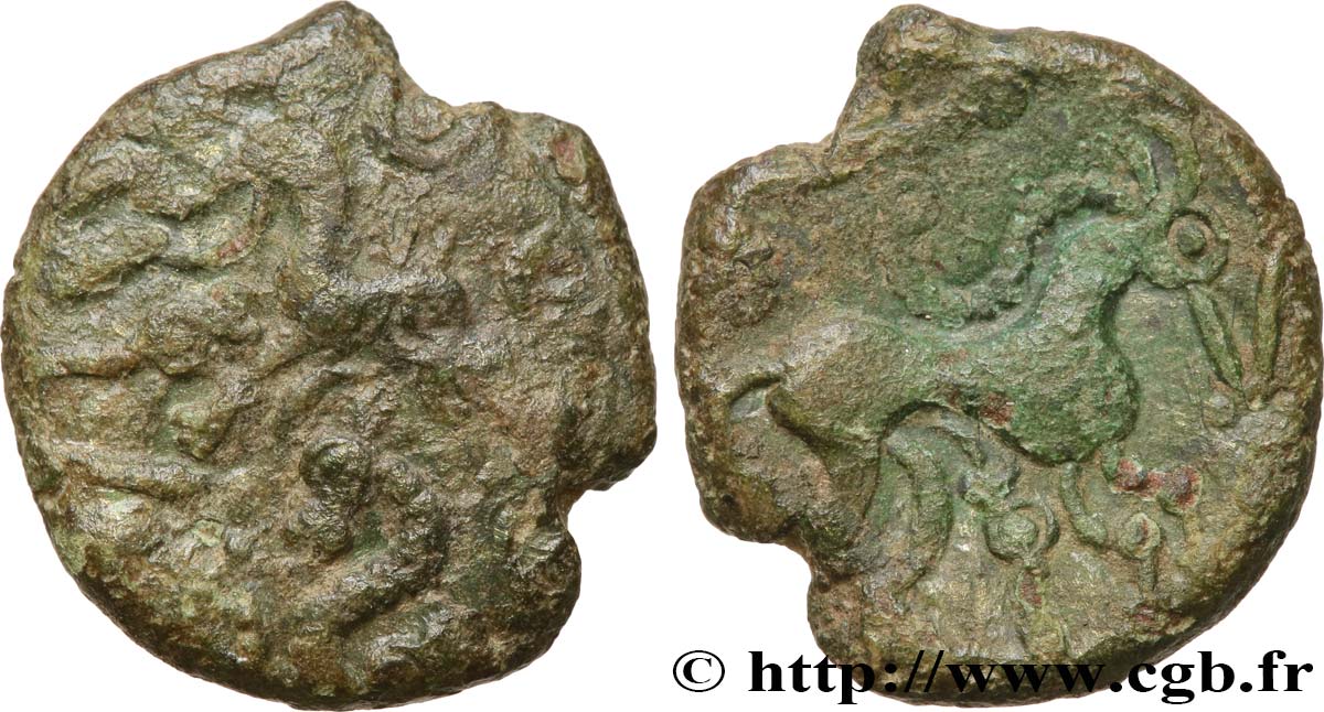 GALLIEN - BELGICA - AMBIANI (Region die Amiens) Bronze aux chevaux et au serpent fSS/SS