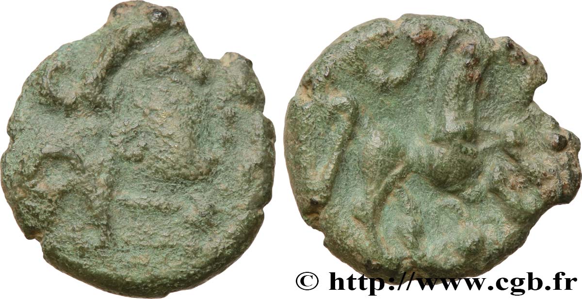 GALLIEN - BELGICA - AMBIANI (Region die Amiens) Bronze au cheval, BN 8432 SS
