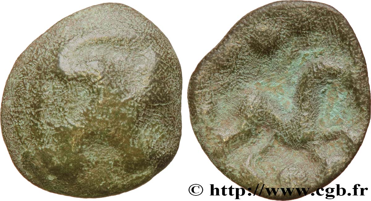 GALLIA BELGICA - AMBIANI (Regione di Amiens) Bronze au swastika q.BB