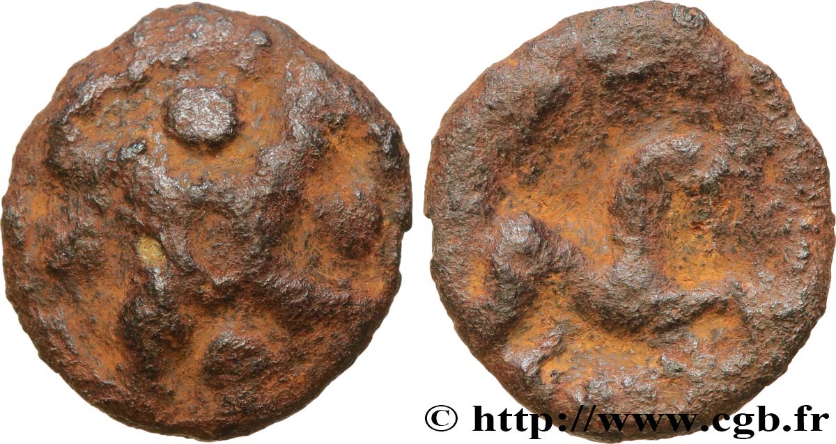 AMBIANI (Area of Amiens) Bronze au swastika et au cheval VF