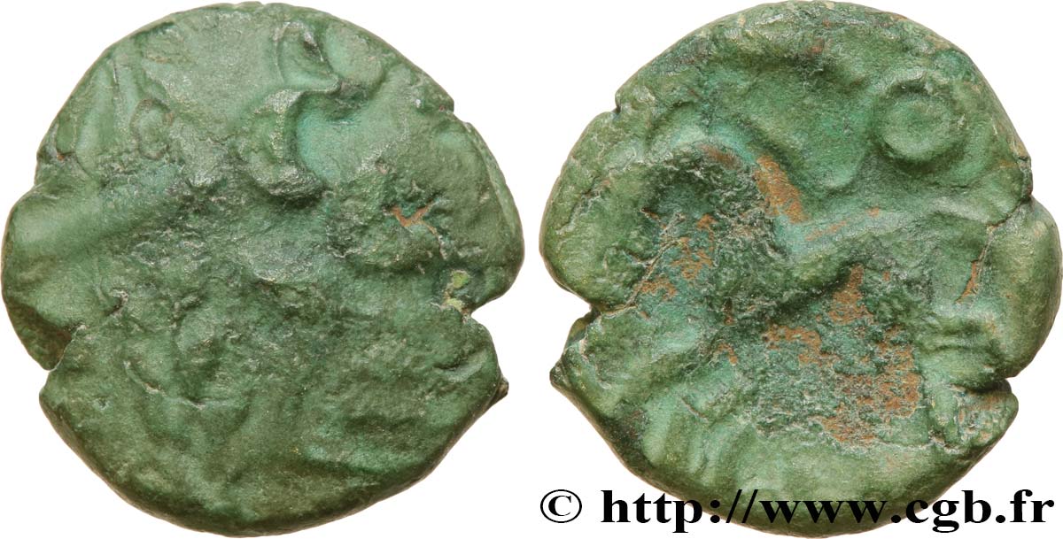 GALLIEN - BELGICA - AMBIANI (Region die Amiens) Bronze composite au cheval SS