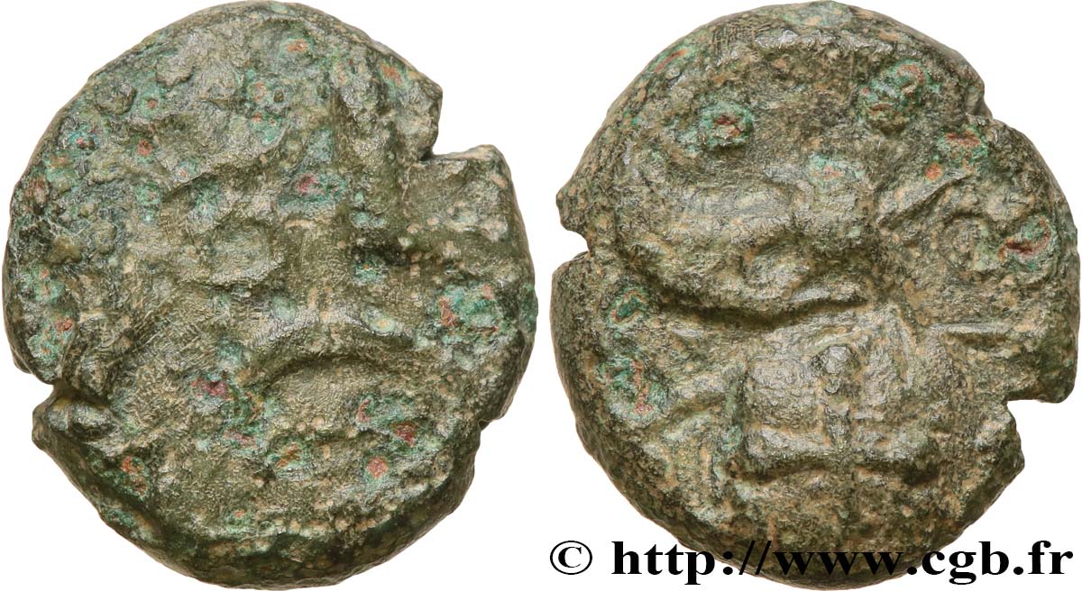 GALLIA BELGICA - AMBIANI (Area of Amiens) Bronze “au triskèle et au canard” VF/XF