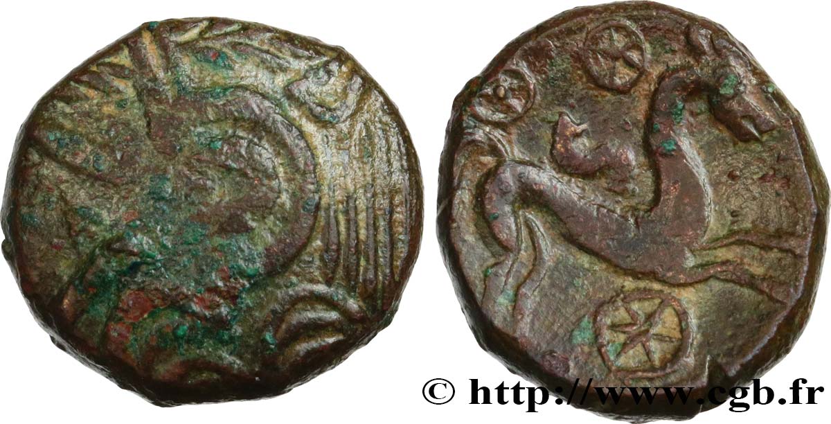 EDUENS, ÆDUI / ARVERNI, UNSPECIFIED Statère de bronze, type de Siaugues-Saint-Romain, classe IV XF/AU